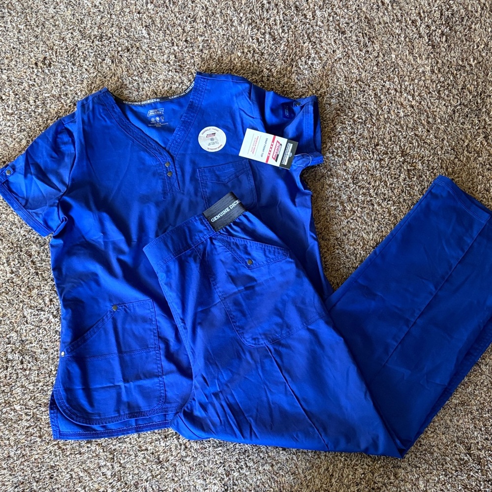 Cherokee Royal Blue Medical Scrub Top and Pants